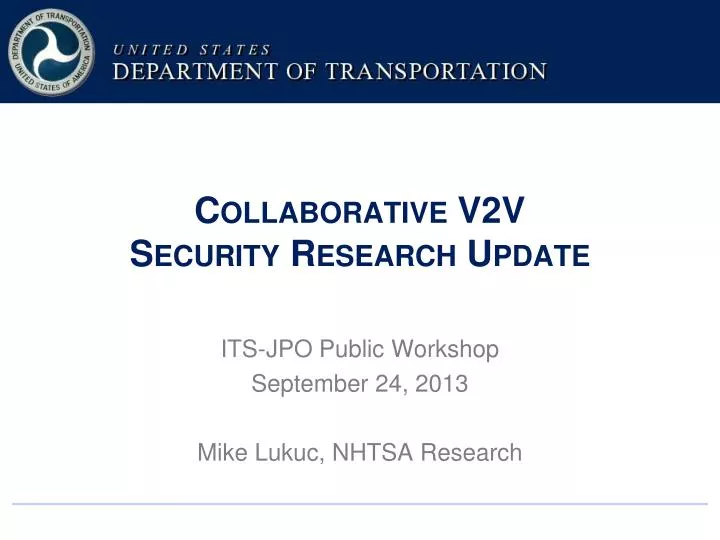 collaborative v2v security research update
