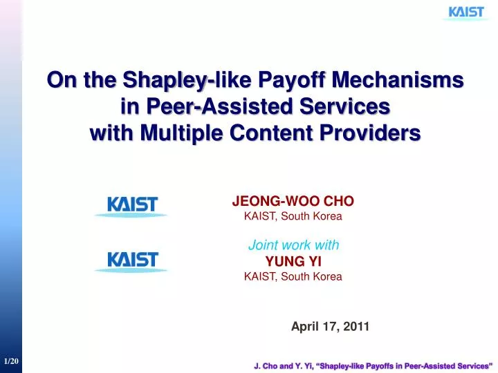 on the shapley like payoff mechanisms in peer assisted services with multiple content providers