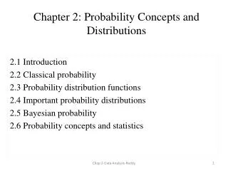 Chapter 2: Probability Concepts and Distributions