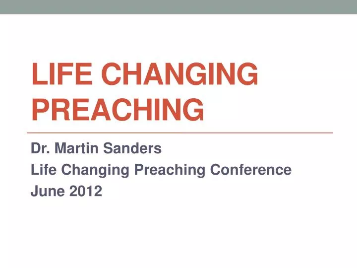 life changing preaching
