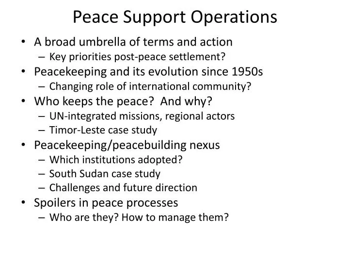 peace support operations