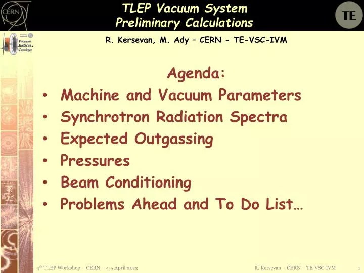 tlep vacuum system preliminary calculations