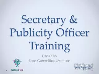 Secretary &amp; Publicity Officer Training
