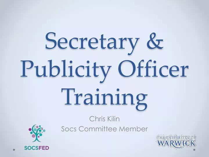 secretary publicity officer training