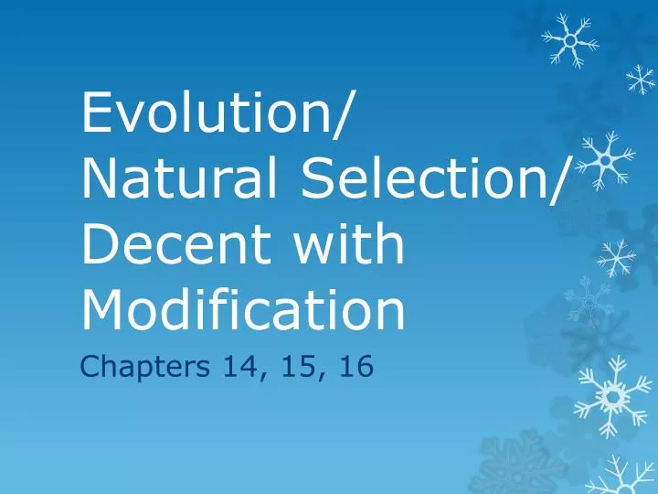 evolution natural selection decent with modification