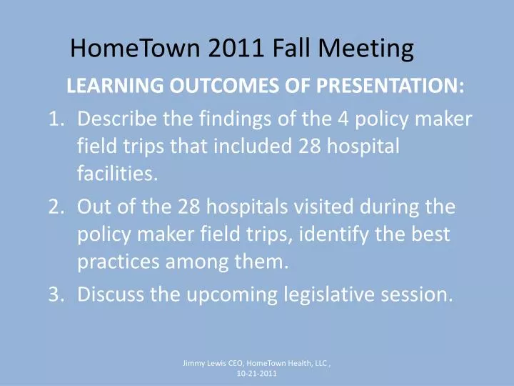hometown 2011 fall meeting