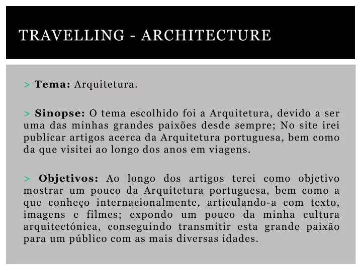 travelling architecture