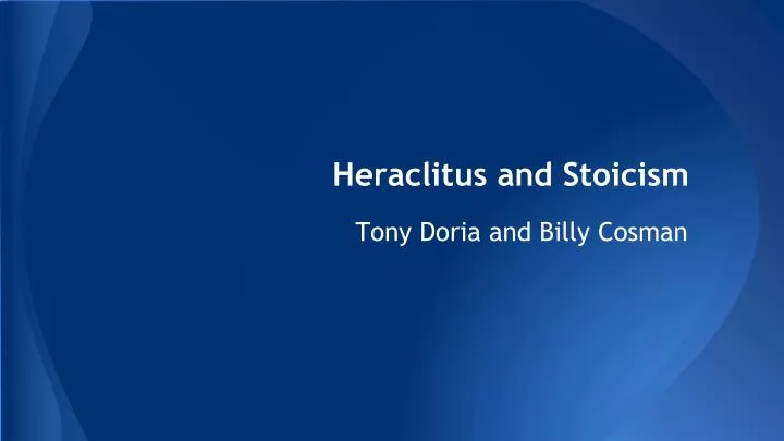 heraclitus and stoicism