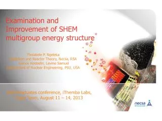 Examination and Improvement of SHEM multigroup energy structure