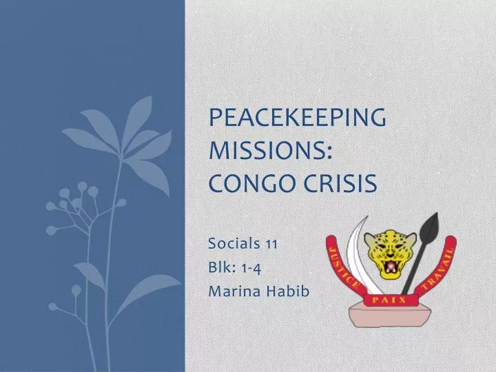 peacekeeping missions congo crisis