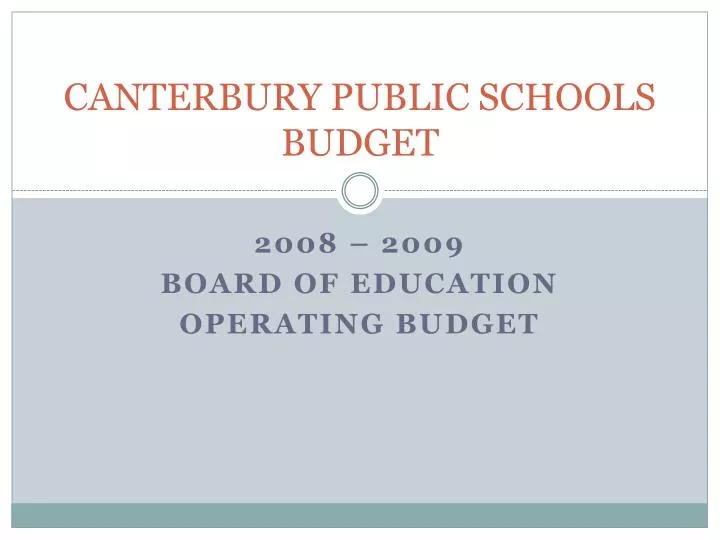 canterbury public schools budget