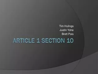 Article 1 Section 10