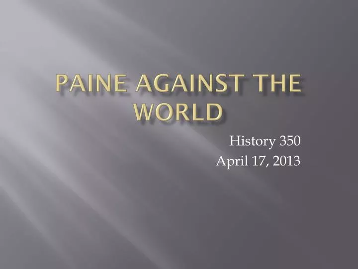 paine against the world