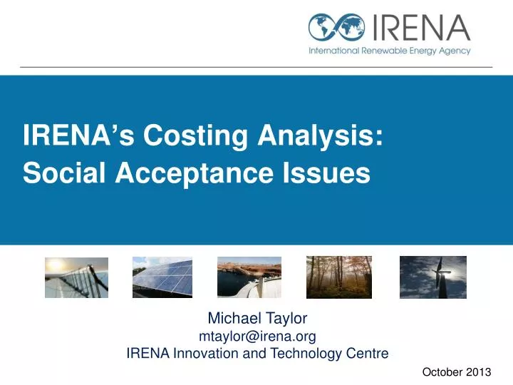 irena s costing analysis social acceptance issues