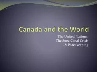 Canada and the World