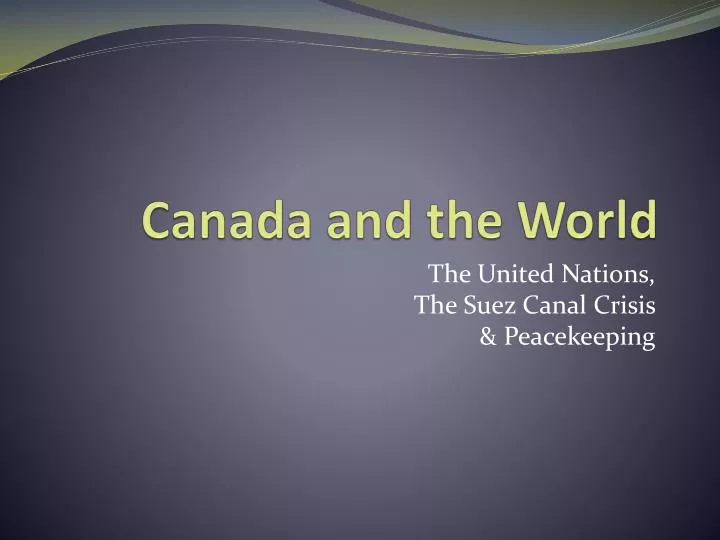 canada and the world