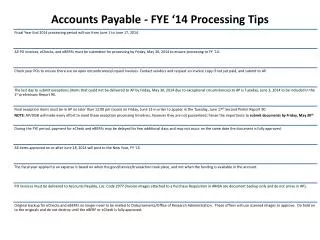 accounts payable fye 14 processing tips