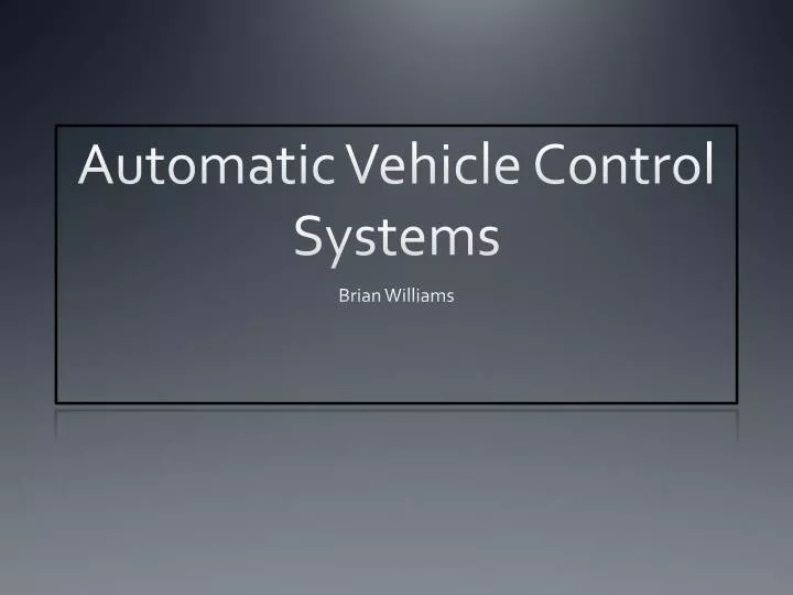 automatic vehicle control systems