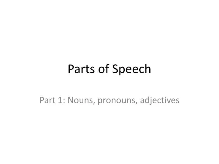 parts of speech