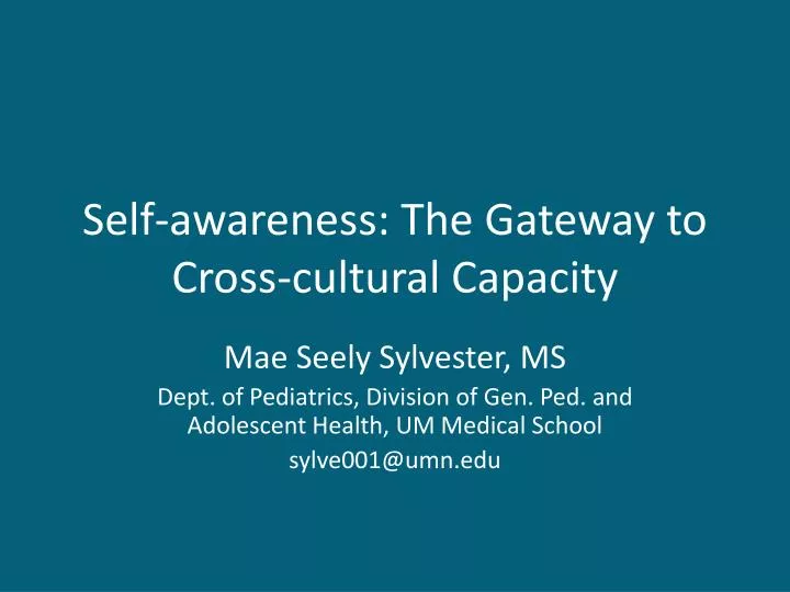 self awareness the gateway to cross cultural capacity