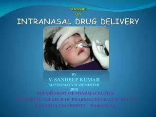 SEMINAR ON intranasal drug delivery