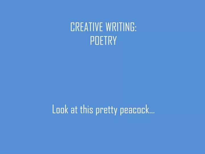 creative writing poetry look at this pretty peacock