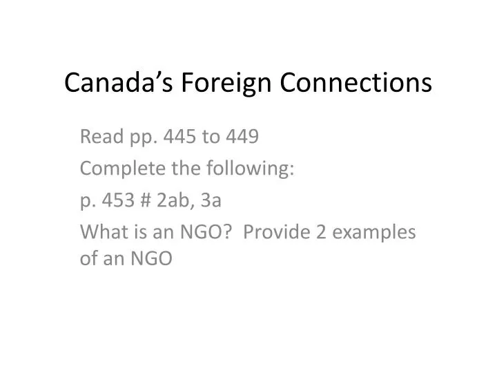 canada s foreign connections