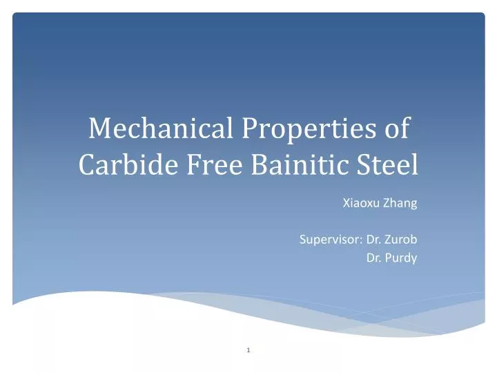 mechanical properties of carbide free bainitic steel
