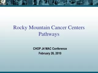 Rocky Mountain Cancer Centers Pathways