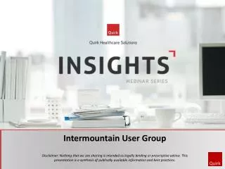 Intermountain User Group