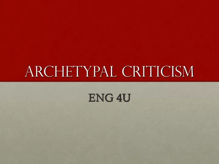 archetypal criticism