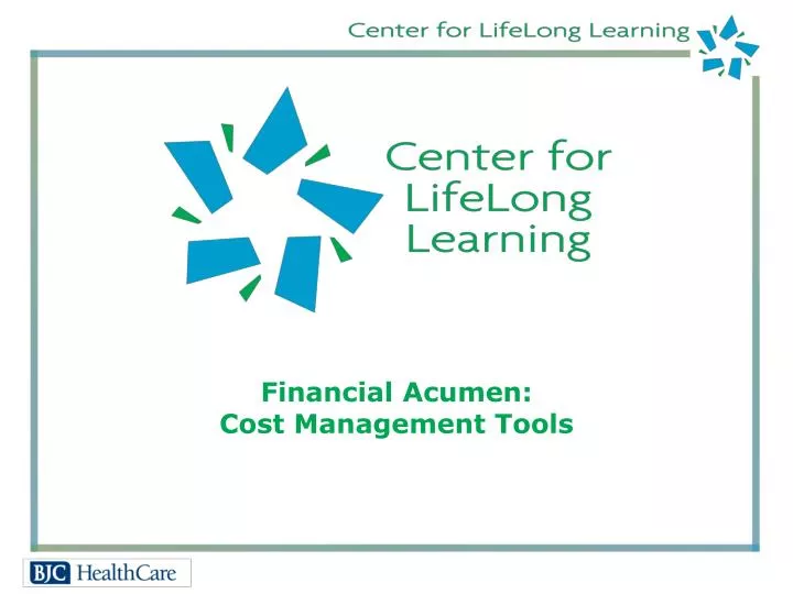 financial acumen cost management tools