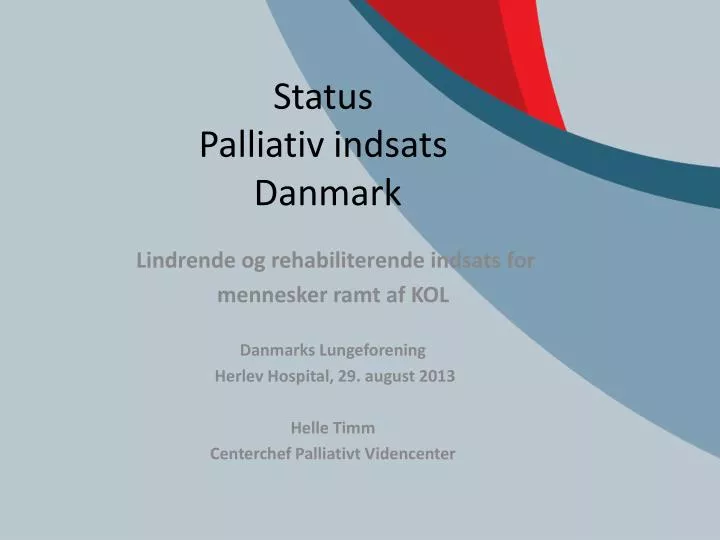 status palliativ indsats danmark