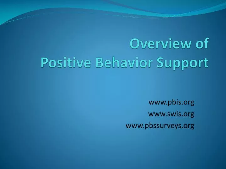 overview of positive behavior support