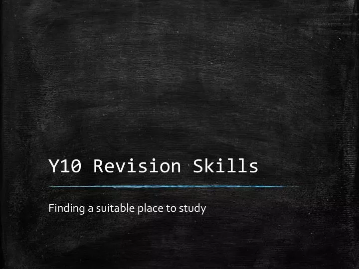 y10 revision skills