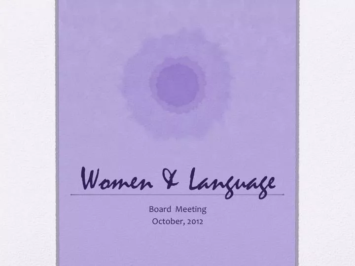 women language