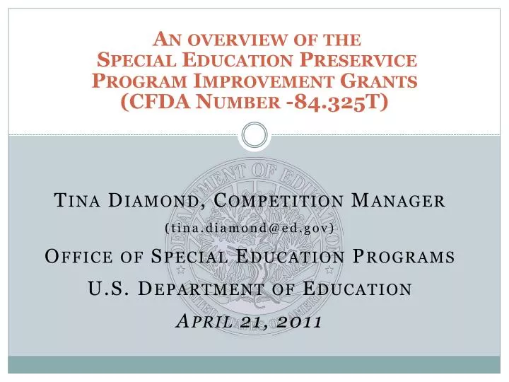 an overview of the special education preservice program improvement grants cfda number 84 325t