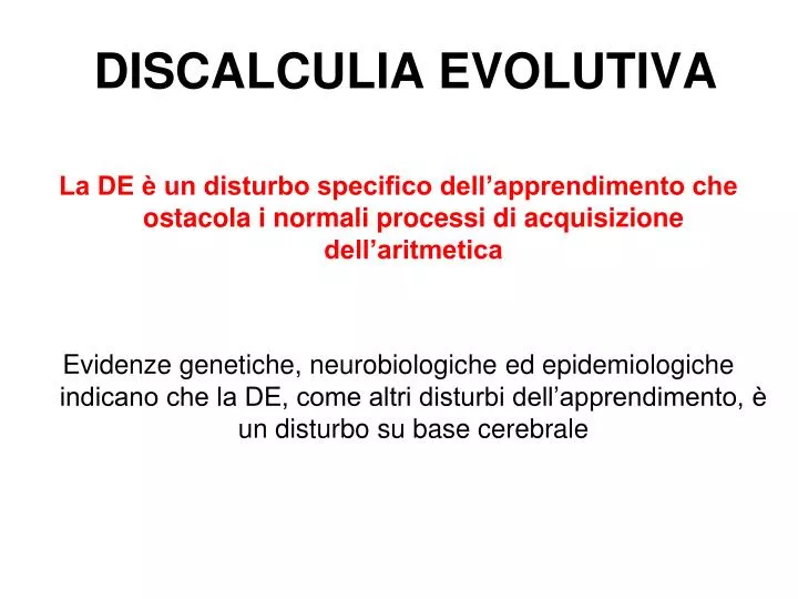 discalculia evolutiva