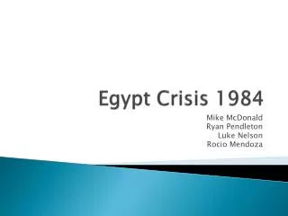 Egypt Crisis 1984