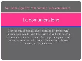 la comunicazione