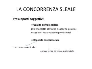 la concorrenza sleale