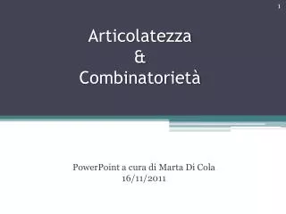 articolatezza combinatoriet