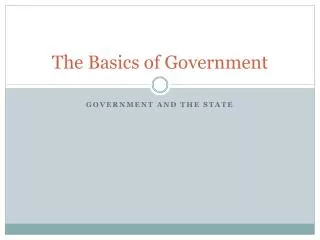 The Basics of Government