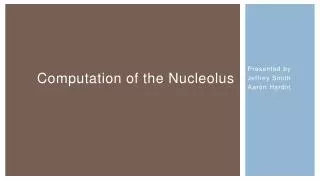 Computation of the Nucleolus