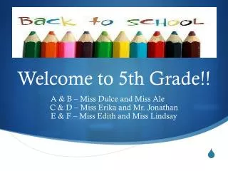welcome to 5th grade