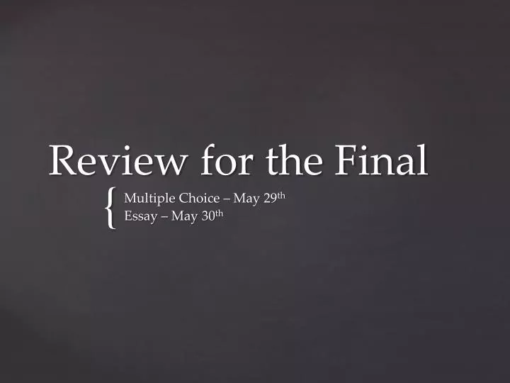 review for the final