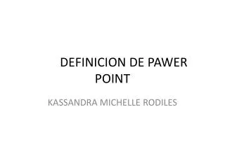definicion de pawer point