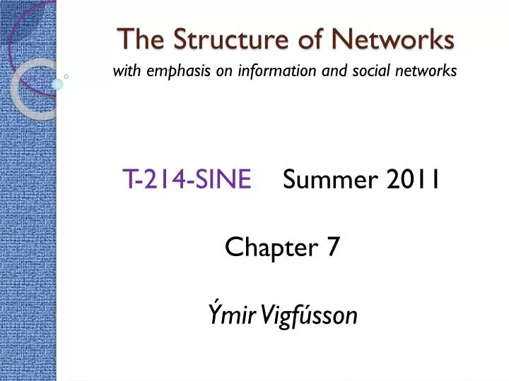 the structure of networks