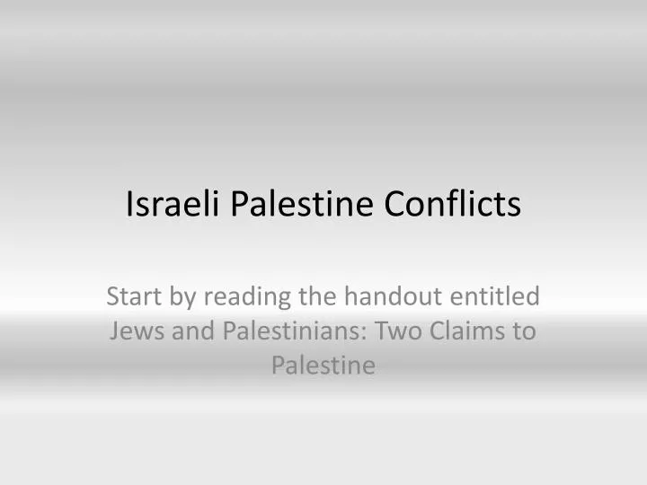 israeli palestine conflicts