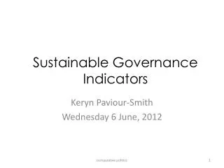 Sustainable Governance Indicators